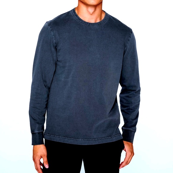 Zig Zag Rib Washed Crewneck Sweatshirt - Brand New - NEVER WORN - Navy